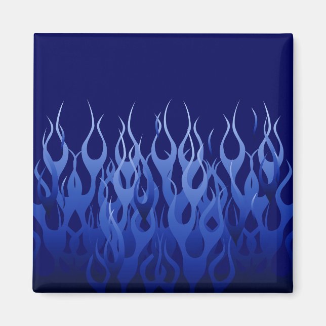 Aimant Cool Blue Automotive Racing Flames (Devant)