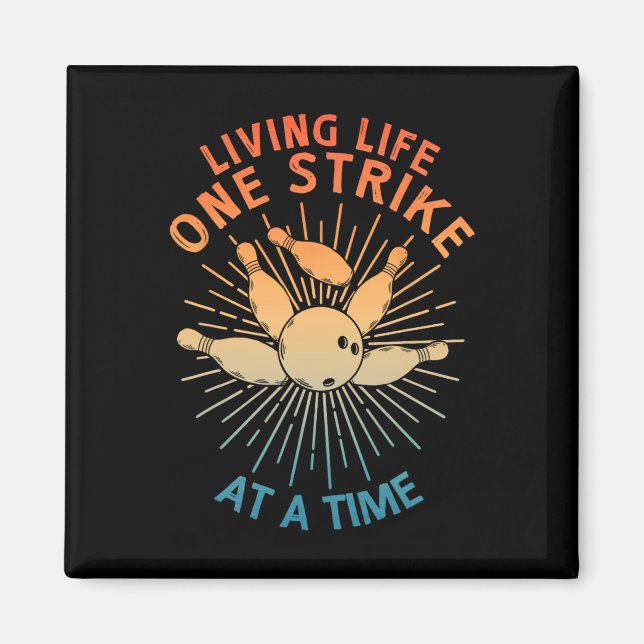 Aimant Cool Bowling Art Pour Hommes Femmes Strike Team Ga (Devant)