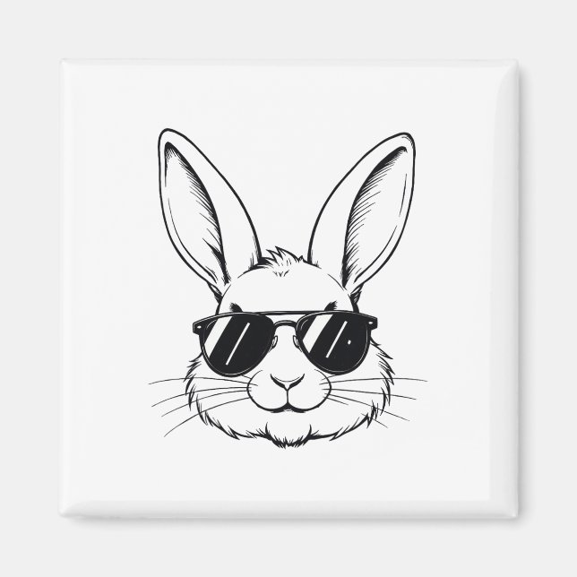 Aimant Cool Bunny Face Joyeuses Chemises de Pâques Pour G (Devant)