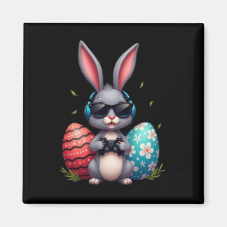 Aimant Cool Bunny With Sungl And Video Games Decor Easter