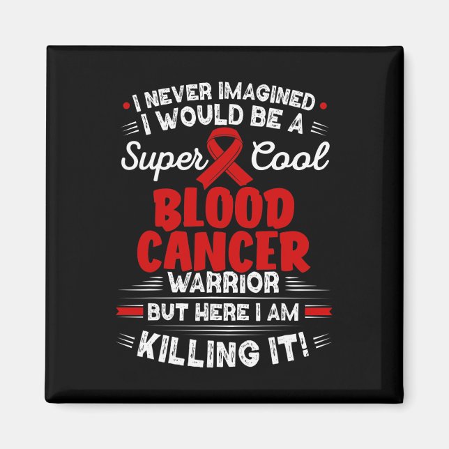Aimant Cool Cancer du sang Guerrier Sensibilisation au ca (Devant)