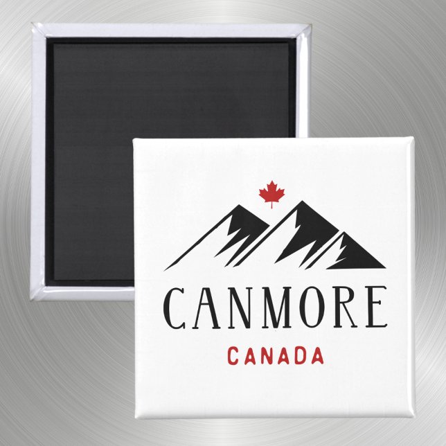 Aimant Cool Canmore Canada Montagnes Feuille d'érable (Créateur téléchargé)