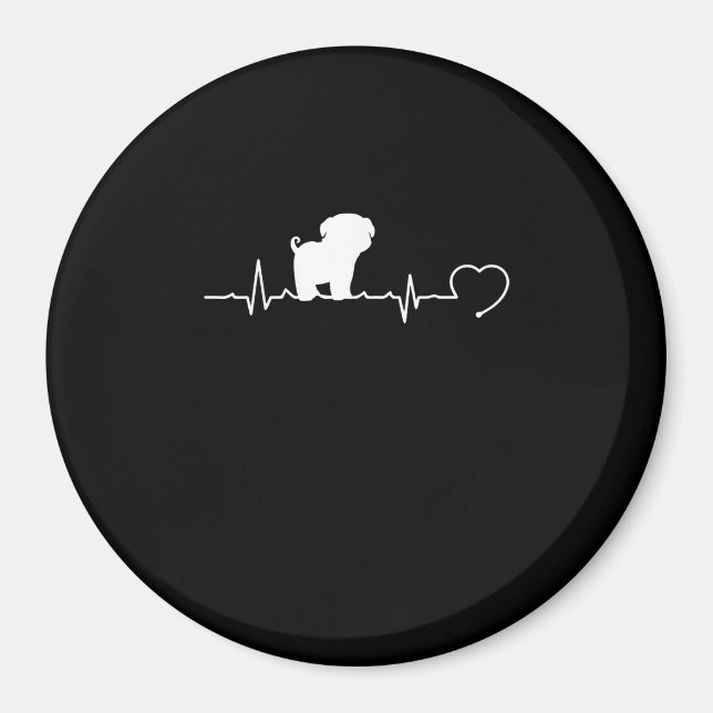 Aimant Cool Carlin Chien race Heartbeat Chiot (Devant)