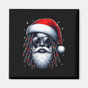 Aimant Cool de pyjama de Noël afro-américain Père Noël No