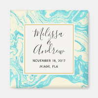 Cool en marbre design en Mariage Turquoise et Crèm