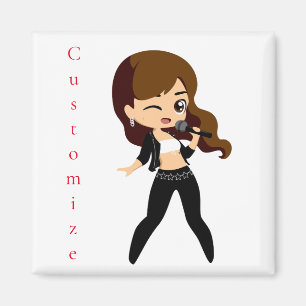 Aimant Cool fille chante Karaoke Thunder_Cove