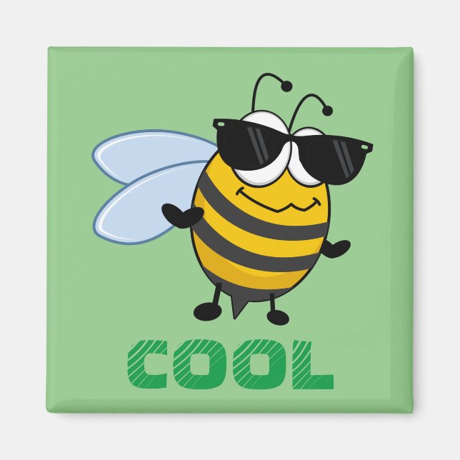 Aimant Cool | Funny Abee tendance personnalisée (Devant)