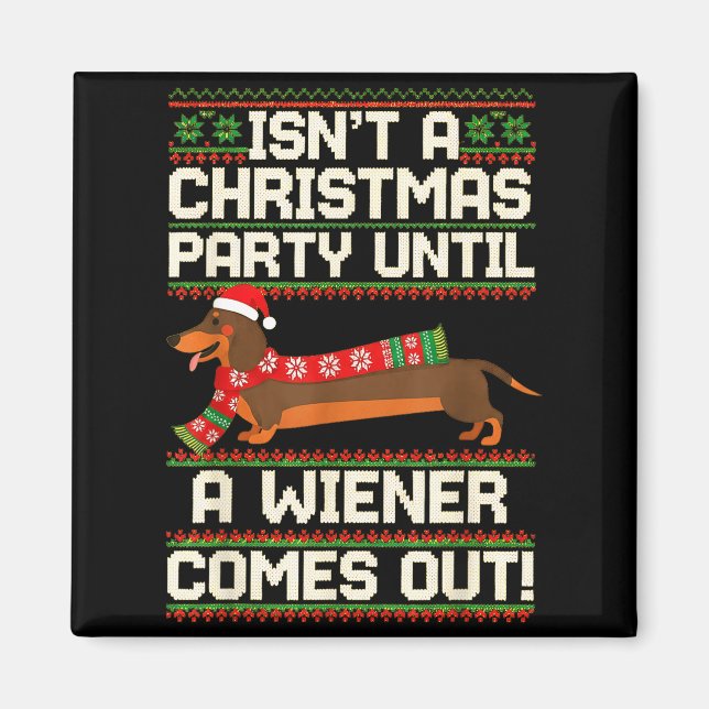 Aimant Cool Funny Wiener Dog Christmas Dachshund Holiday  (Devant)