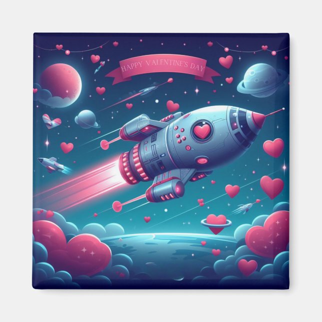 Aimant Cool/futuriste la Saint Valentin (Devant)