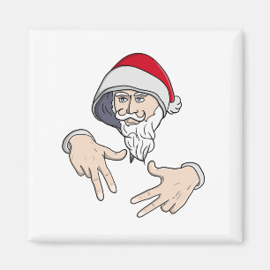 Aimant Cool Gangsta Hip hop Rap de la main Père Noël