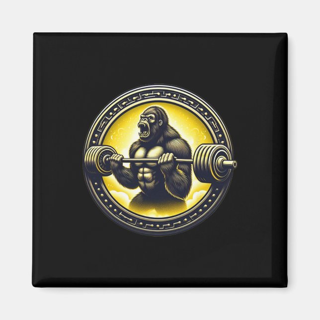 Aimant Cool Gorilla Art Bodybuilding Poids Gym Ap (Devant)