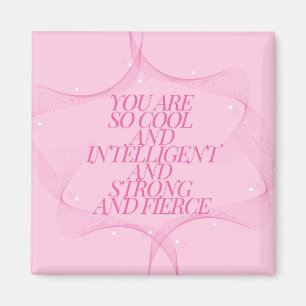 Aimant Cool, Intelligente, Forte, Féroce, Patronne, Rose