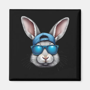 Aimant Cool Jour de Pâques Visage de lapin avec Sungles H