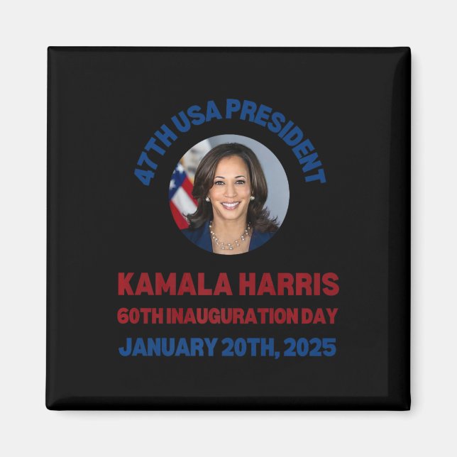 Aimant Cool Kamala Harris 2024 Jour d'Inauguration Souven (Devant)