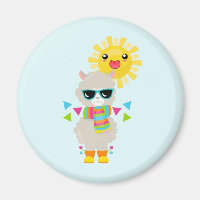 Cool Llama et souriant Kawaii Sun