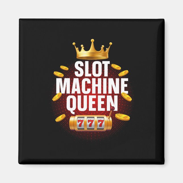 Aimant Cool Machine à sous Queen Art Pour Femmes Girls Ca (Devant)