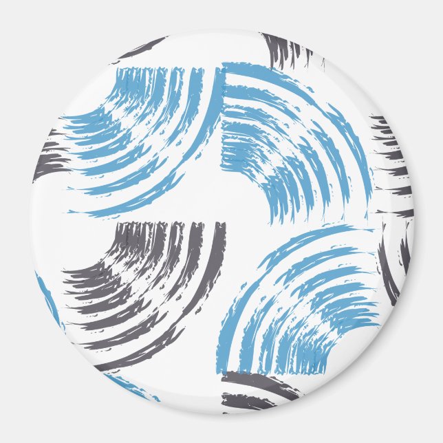Aimant Cool, moderne, bleu abstrait tendance (Devant)