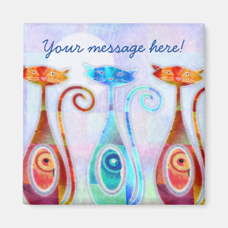 Aimant Cool Moonkats Custom Textured Collage