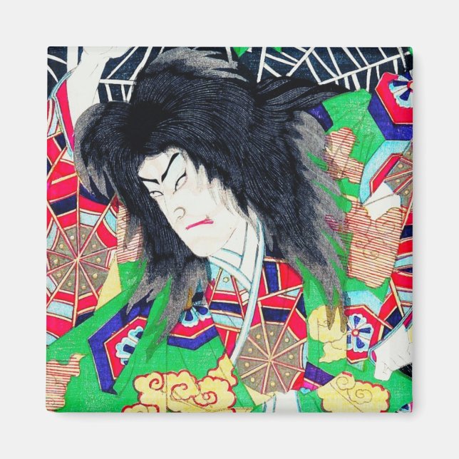 Aimant Cool oriental Yoshitoshi Kabuki Actor art japonais (Devant)