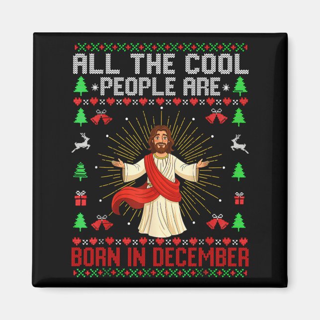 Aimant Cool People Are Born In December Christian Christm (Devant)