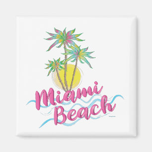 Aimant Cool Pink-Miami-Beach-Floride Graphisme