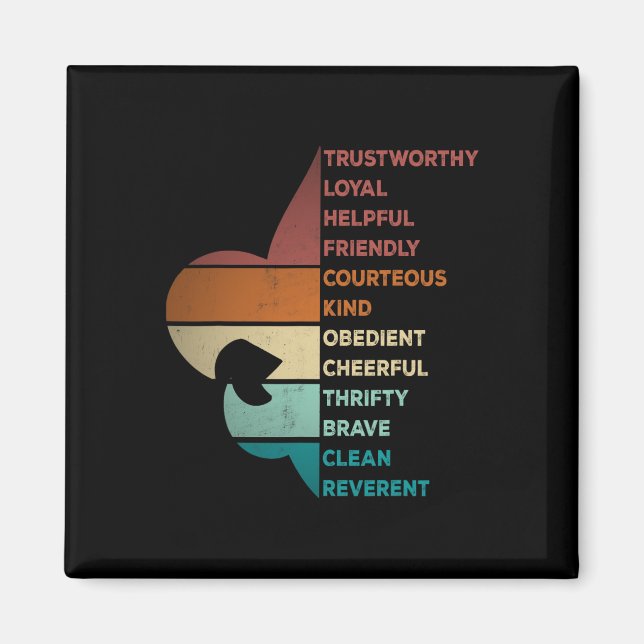 Aimant Cool Retro Vintage Style Scouting Law  (Devant)