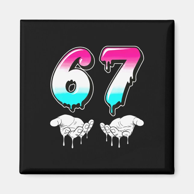 Aimant Cool Six Seven 6 7 Mème Costume Slang Gen Alpha Ma (Devant)