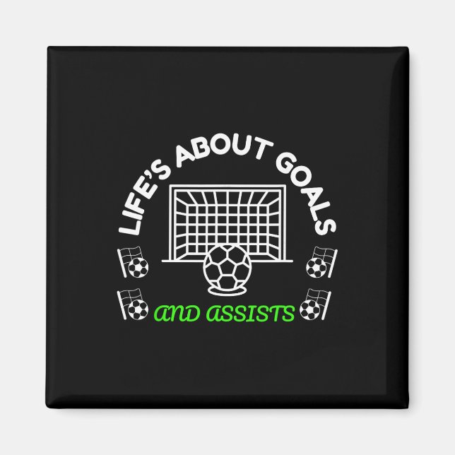 Aimant Cool Soccer Mentalité La vie est à propos d'object (Devant)