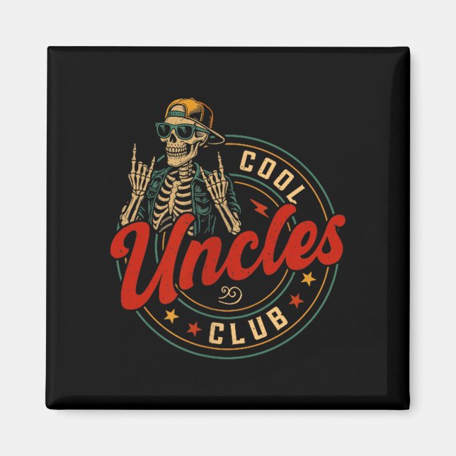 Aimant Cool Uncles Club Shirt Funny Skeleton Uncle Men Fa (Devant)
