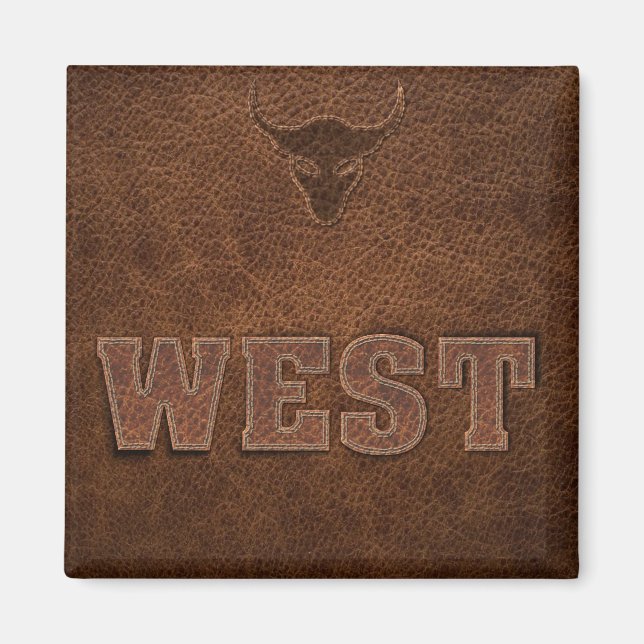 Aimant Cool Western Texte - Personnaliser It (Devant)