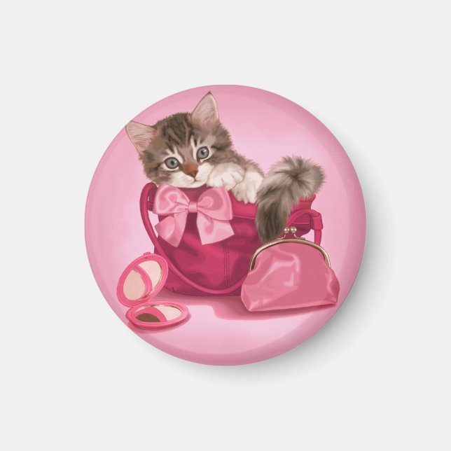 Aimant Coon du Maine dans le sac à main rose (Devant)