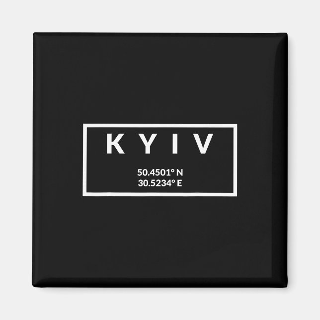 Aimant Coordonnées de la capitale de l'Ukraine - Kyiv 1  (Devant)