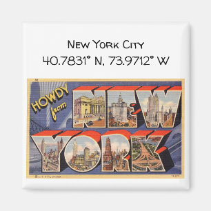 Aimant Coordonnées de la carte de la ville de New York St