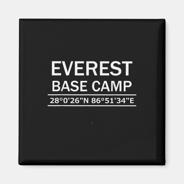 Aimant Coordonnées du camp de base de l'Everest (Devant)