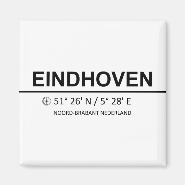 Aimant Coordonnées Eindhoven - Coordonnées Eindhoven (Devant)