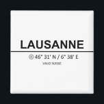 Aimant Coordonnées Lausanne<br><div class="desc">Coordonnées Lausanne</div>