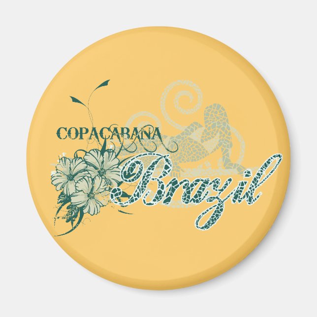 Aimant Copacabana Brésil Tshirts et cadeaux (Devant)
