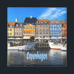 Aimant Copenhague Danemark Capital Canal Homes Nyhavn<br><div class="desc">Copenhague Danemark Capital Canal Homes Belles maisons et bateaux sur le canal Nyhavn</div>