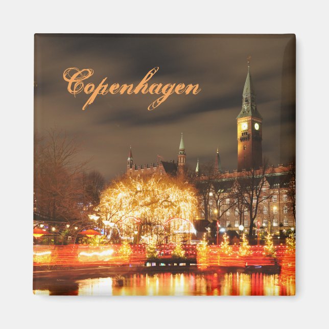 Aimant Copenhague, Danemark la nuit (Devant)