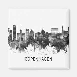 Aimant Copenhague Danemark Skyline BW