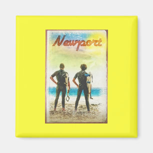 Aimant Copie vintage de surfer de Newport la Californie