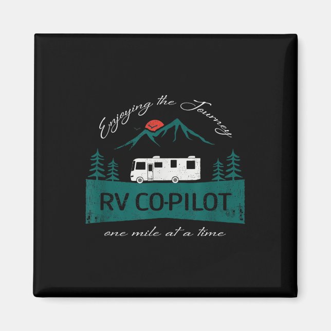 Aimant Copilote de camping-car drôle de camping-car  (Devant)