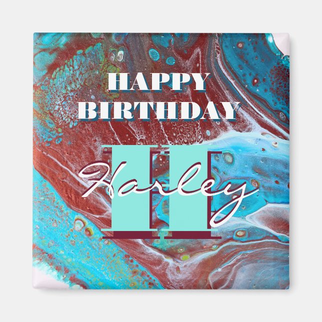 Aimant Copper and Teal Acrylic Flow (Devant)