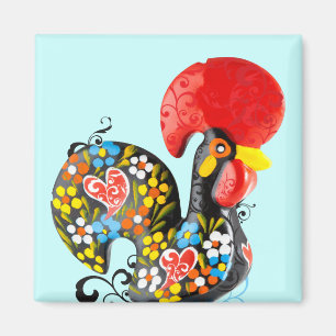 Aimant Coq célèbre de Barcelos Nr 06 - édition florale