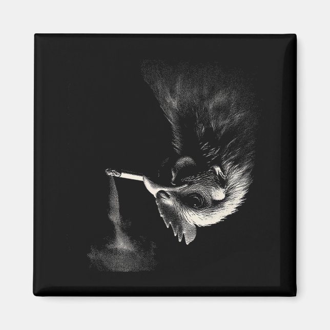 Aimant Coq Cool Fumant Un Cigarette Graphique D'art _1  (Devant)