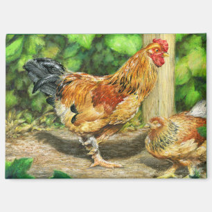Aimant Coq de basse-cour et poule