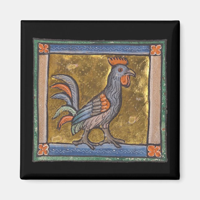 Aimant Coq de bestiaire médiéval c. 1270 (Devant)