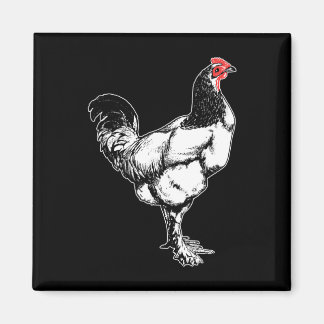 Aimant Coq de ferme vintage design minimaliste de poulet