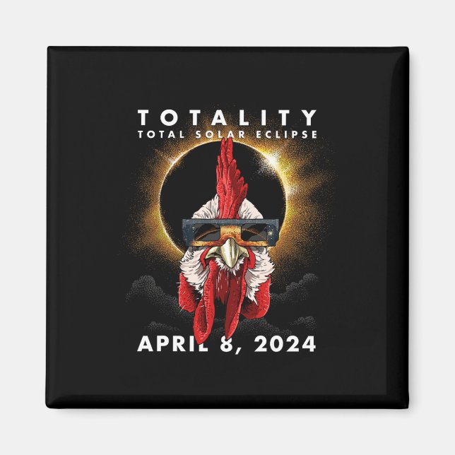Aimant Coq de poulet solaire Eclipse 2024 (Devant)