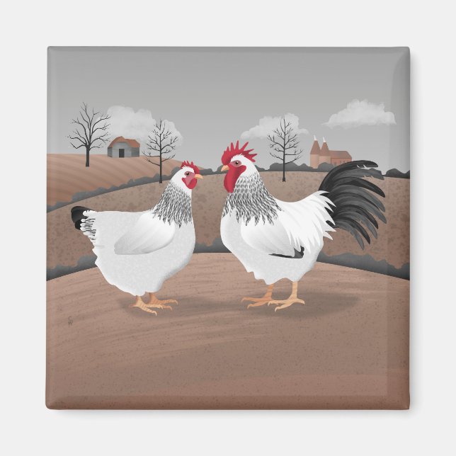 Aimant Coq et Poule (Devant)